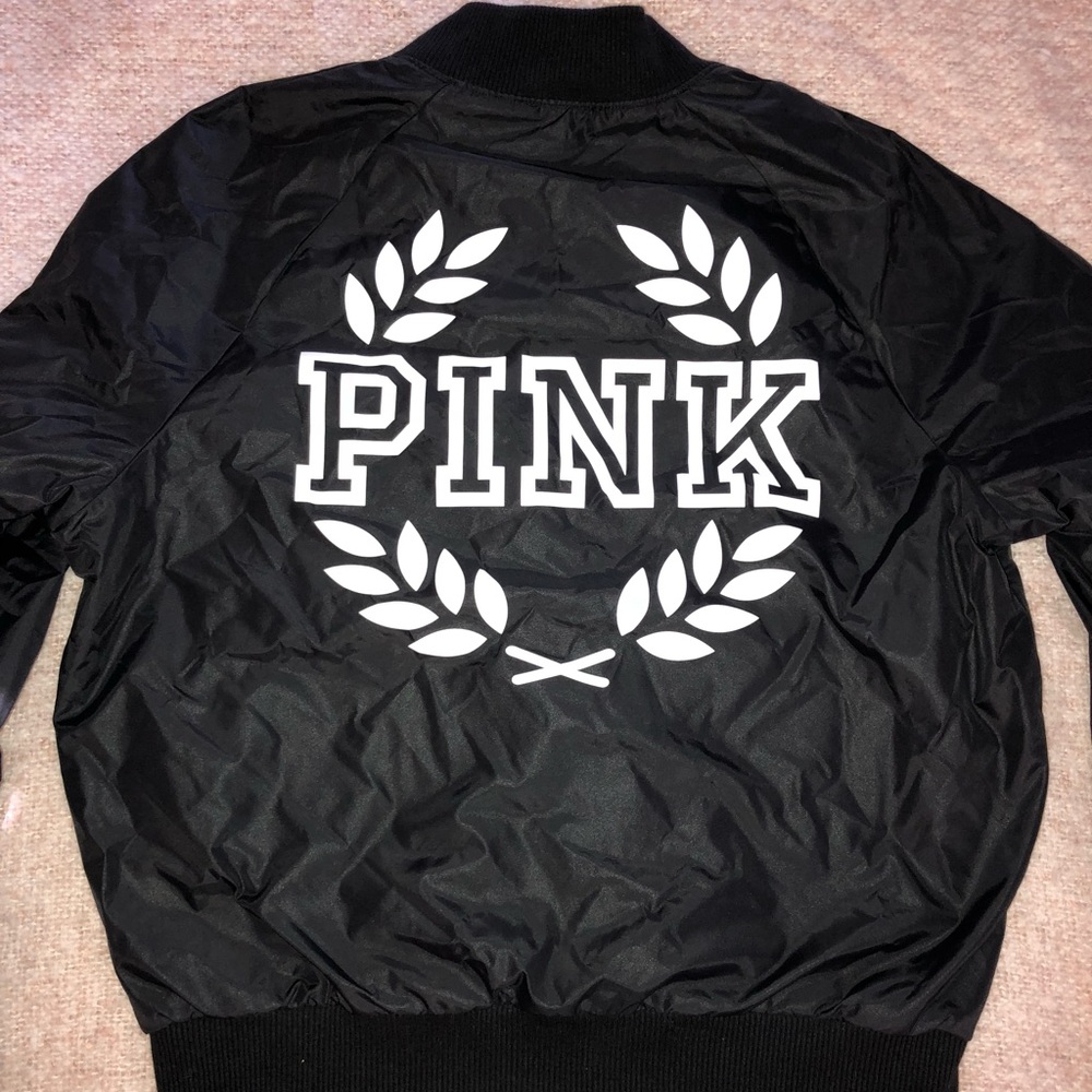 XS VS PINK Bomber Jacket- Black